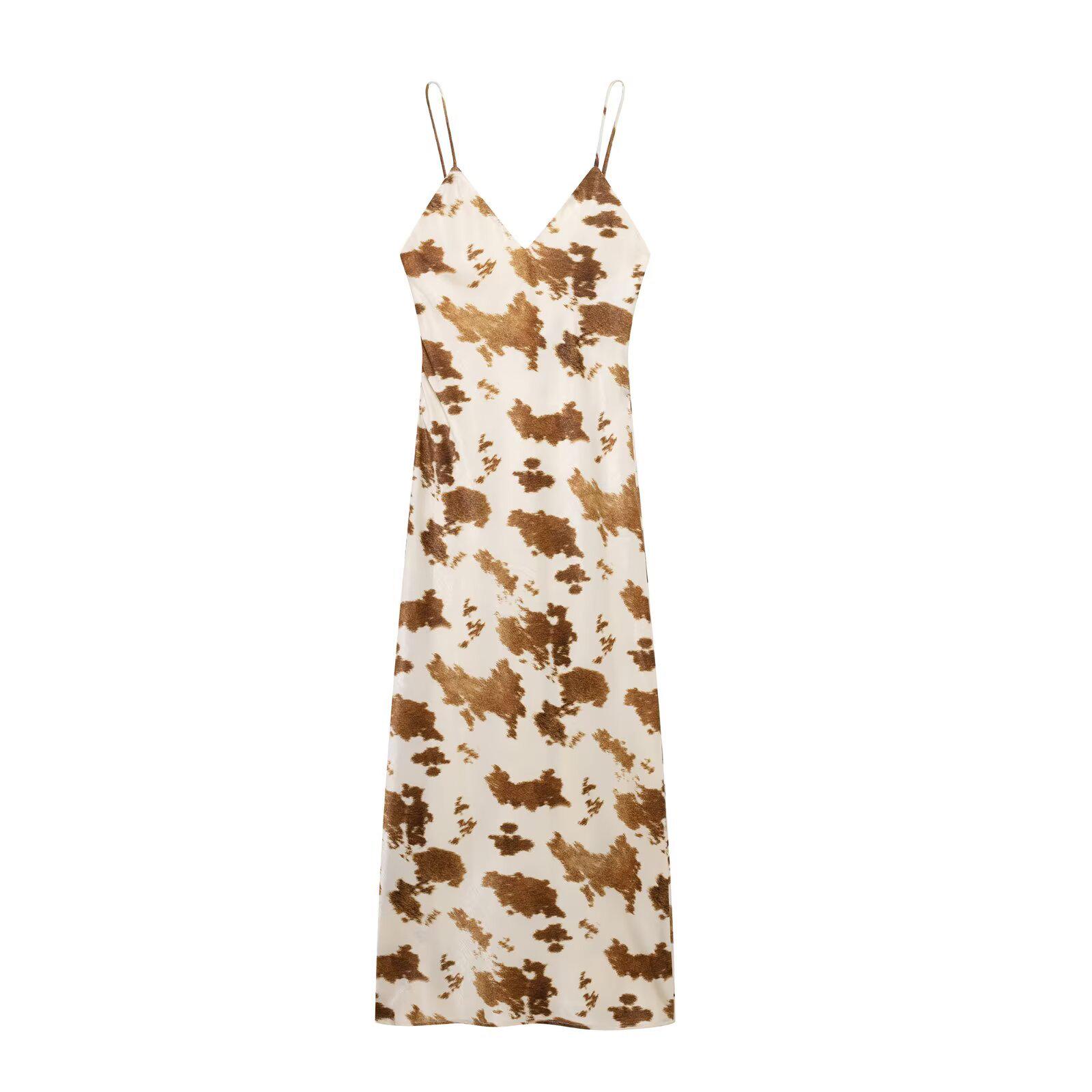 2025 Spring European & American Women s Silk Satin V-neck Spaghetti Strap Printed Midi Dress S
2025 Spring European & American Women s Silk Satin V-neck Spaghetti Strap Printed Midi Dress S