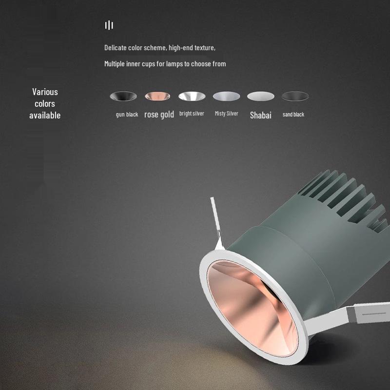 Adjustable Anti-Glare LED Recessed Downlight for Living Room, 75 cm Hole, Small Hill Design 30mm cutout 5W black cup
Adjustable Anti-Glare LED Recessed Downlight for Living Room, 75 cm Hole, Small Hill Design 30mm cutout 5W black cup