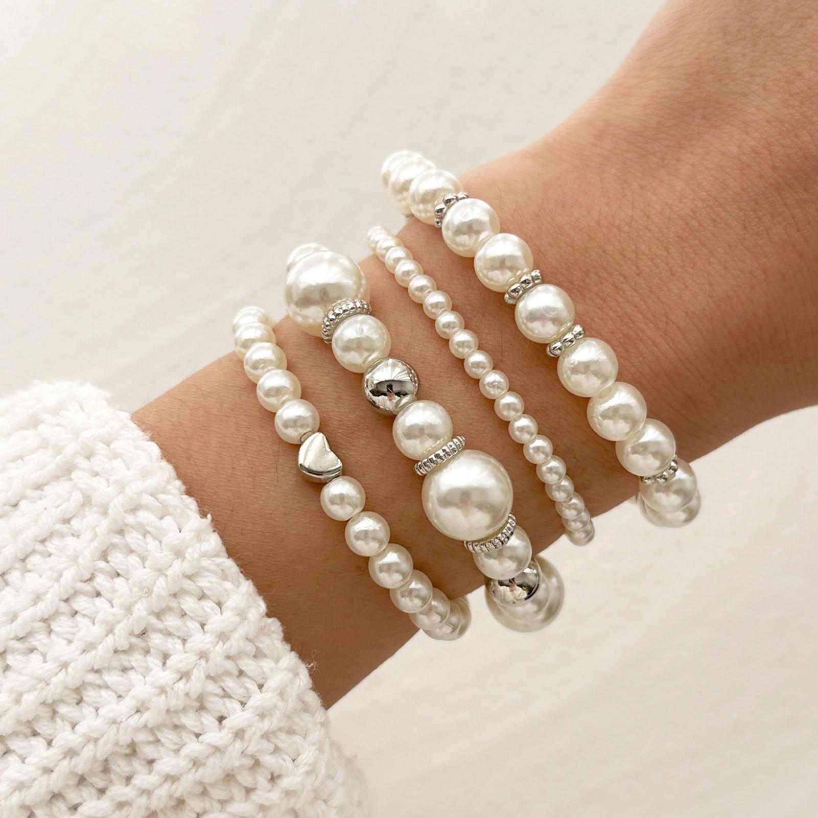 4 шт. Браслет из жемчужных бусин для женщин Летний пляжный браслет-цепочка с нанизанными нерегулярными бусинами Модная бижутерия для девушек Аксессуары для рук
4 шт. Браслет из жемчужных бусин для женщин Летний пляжный браслет-цепочка с нанизанными нерегулярными бусинами Модная бижутерия для девушек Аксессуары для рук