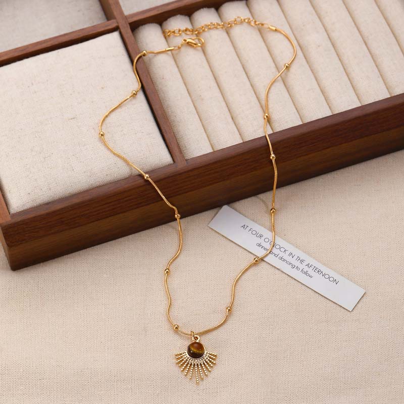 Vintage Brown Opal Pendant Necklaces for Women Maillard Gold Color Metal Geometric Choker Necklaces Y2K Zircon Accessories
Vintage Brown Opal Pendant Necklaces for Women Maillard Gold Color Metal Geometric Choker Necklaces Y2K Zircon Accessories