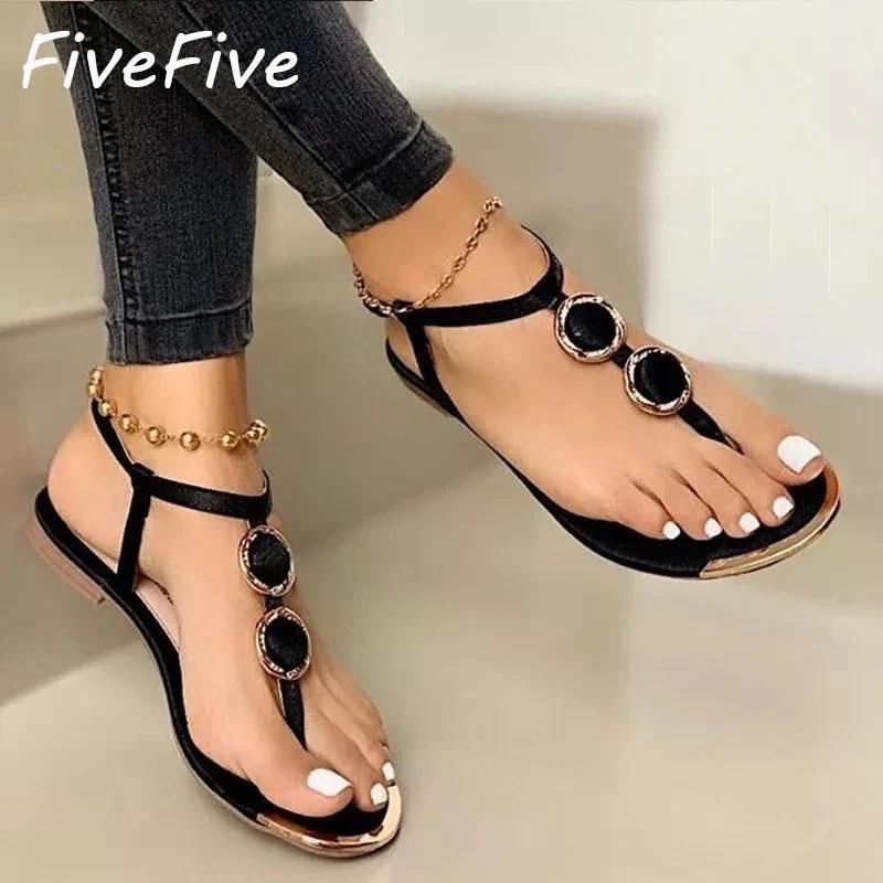 FiveFive летние сандалии женские модные повседневные пляжные уличные вьетнамки сандалии с металлическими украшениями женские туфли на плоской подошве большой размер 35-43 
FiveFive летние сандалии женские модные повседневные пляжные уличные вьетнамки сандалии с металлическими украшениями женские туфли на плоской подошве большой размер 35-43