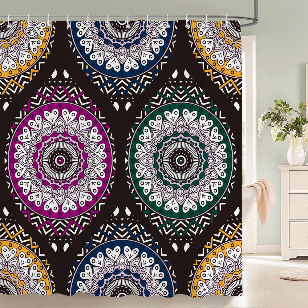 Bohemian Shower Curtains Moroccan Ethnic Decor Shower Curtain Floral Fabric Hanging Curtain Bathroom Decor Set With Hooks W60H190(CM)-1 Pcs
Bohemian Shower Curtains Moroccan Ethnic Decor Shower Curtain Floral Fabric Hanging Curtain Bathroom Decor Set With Hooks W60H190(CM)-1 Pcs