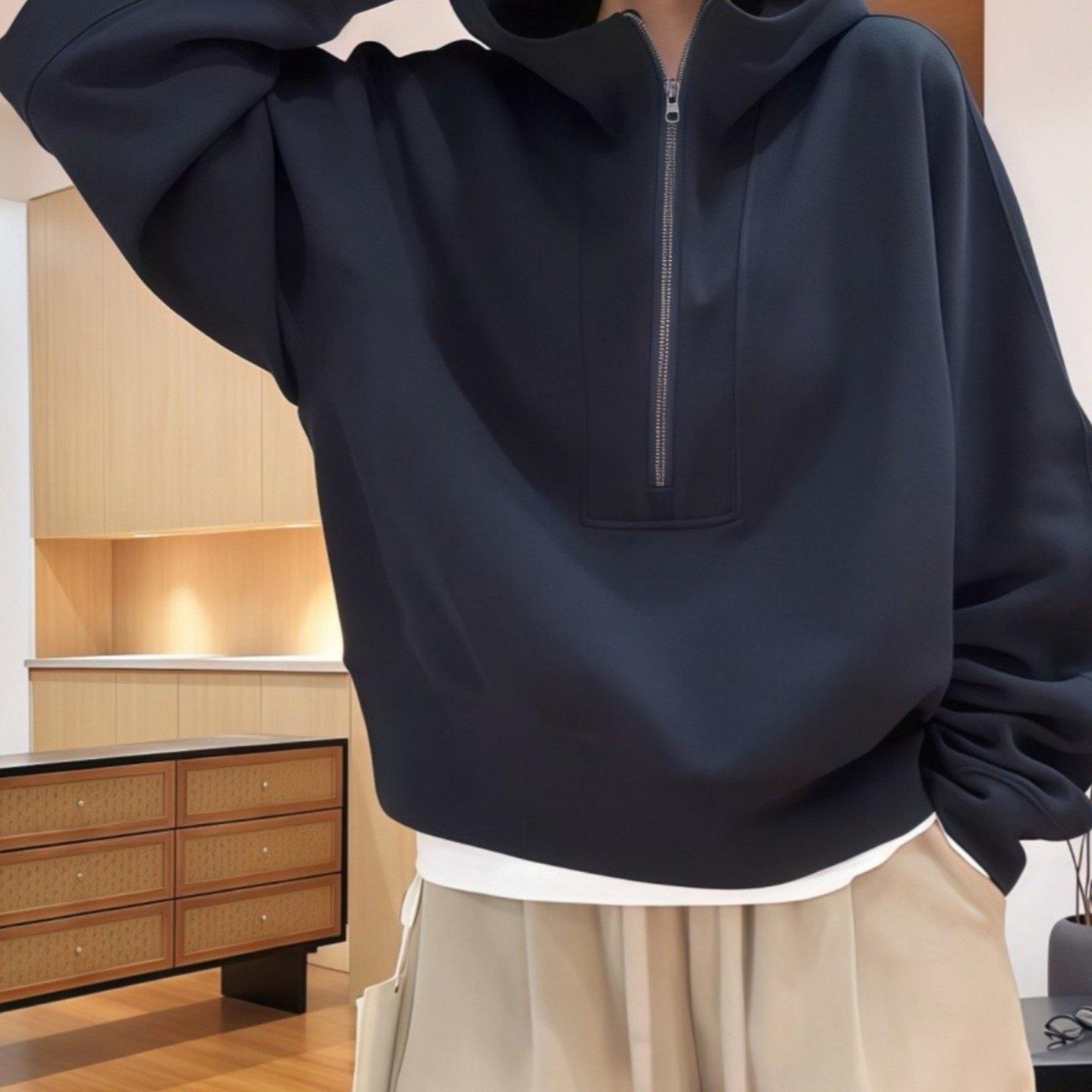 Versatile Loose Fit Plus Size Half-Zip Hoodie for Women - Spring/Fall 2026 Collection 2XL темно-синий
Versatile Loose Fit Plus Size Half-Zip Hoodie for Women - Spring/Fall 2026 Collection 2XL темно-синий