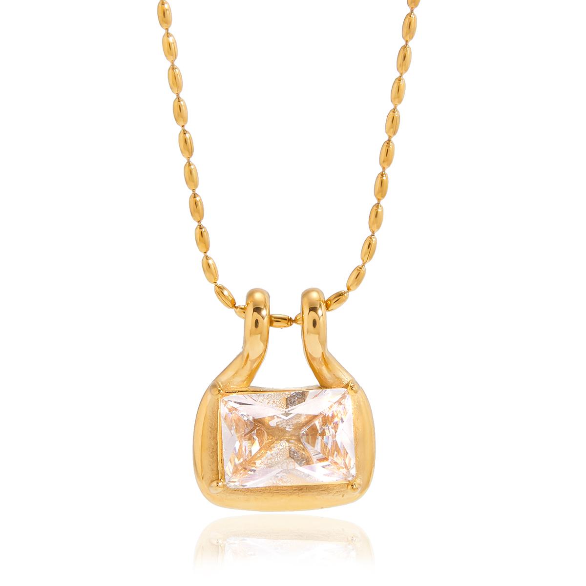 Yori White Square Cubic Zirconia Geometric Pendant Necklace 18 K Plated Stainless Steel Collar Necklace Gift Jewelry
Yori White Square Cubic Zirconia Geometric Pendant Necklace 18 K Plated Stainless Steel Collar Necklace Gift Jewelry