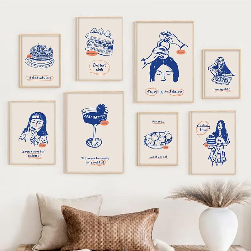 Modern Kitchen Wall Art Blue Tone Dessert Canvas Painting Dining Room Cooking Lovers Food Art Poster Living Room Home Decoration 21cm×30cm NoFrame
Modern Kitchen Wall Art Blue Tone Dessert Canvas Painting Dining Room Cooking Lovers Food Art Poster Living Room Home Decoration 21cm×30cm NoFrame