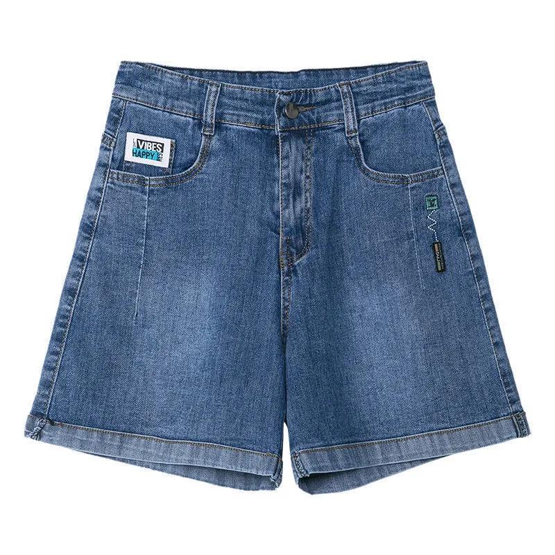 Женские летние свободные джинсовые шорты с высокой талией, шорты А-силуэта с клапаном и эффектом старения L синий
Женские летние свободные джинсовые шорты с высокой талией, шорты А-силуэта с клапаном и эффектом старения L синий