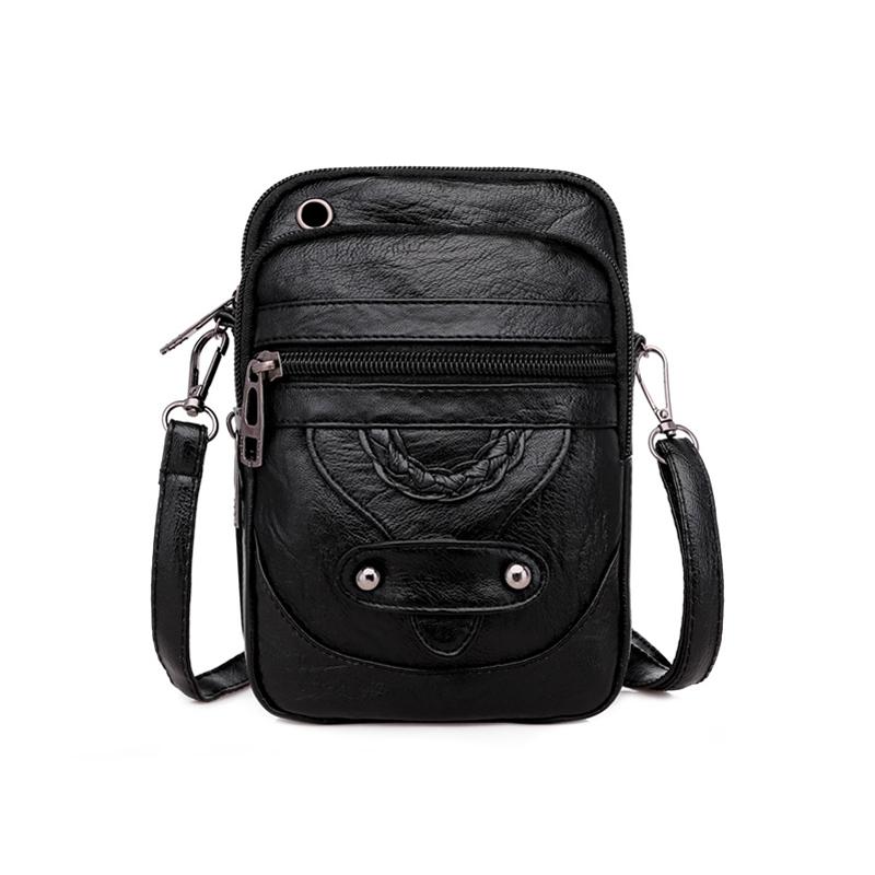 Сумка из искусственной кожи, модные маленькие сумки через плечо, женская мини-кожаная сумка через плечо, клатч, женская сумка для телефона, кошелек, сумка чёрный