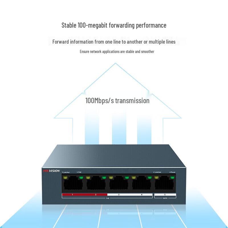 HIKVISION 5-Port 100Mbps PoE Switch CN plug (adapter included)
HIKVISION 5-Port 100Mbps PoE Switch CN plug (adapter included)