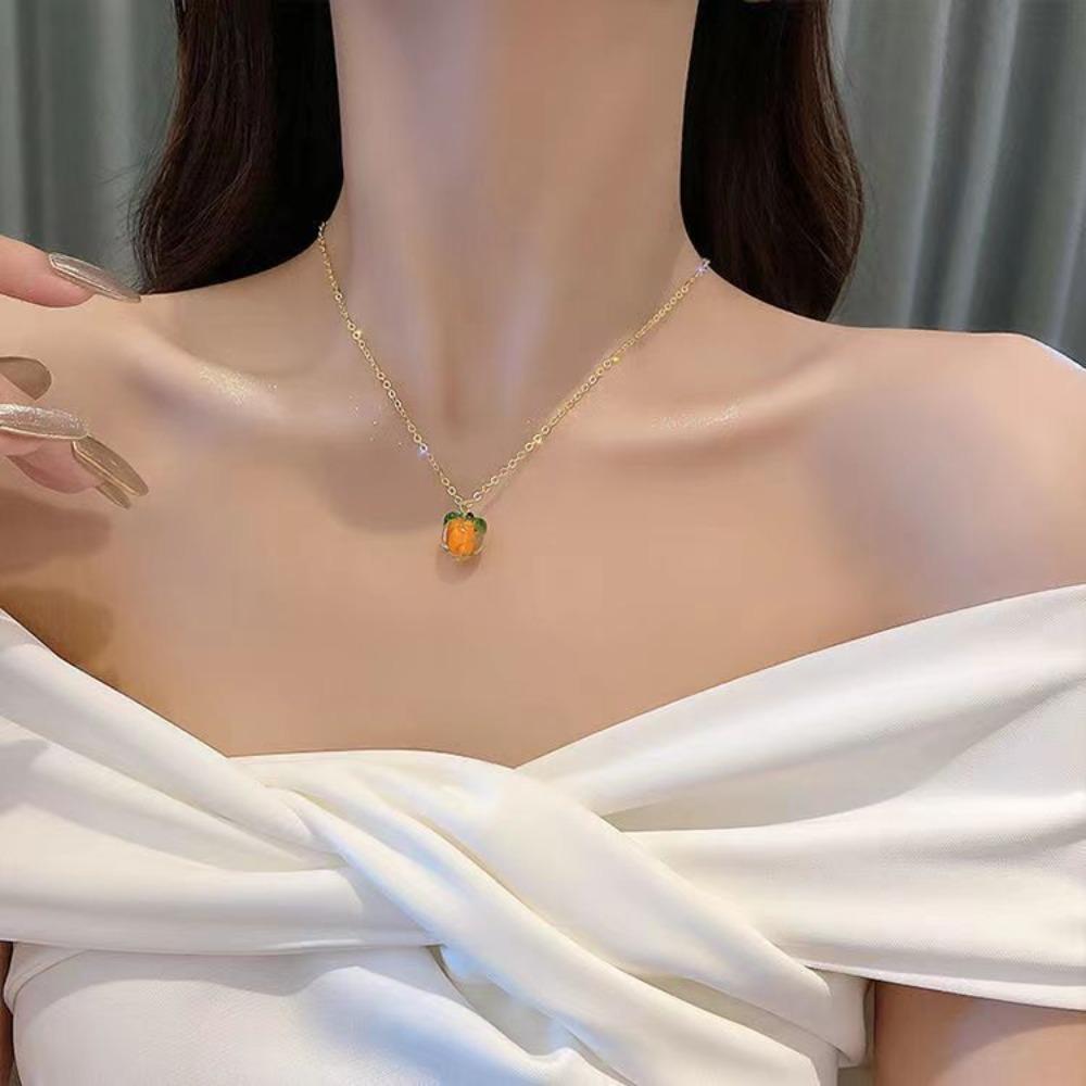 Persimmon Shape Temperament Luxury Women Necklace Clavicle Chain Sweet Choker Korean Style Earrings
Persimmon Shape Temperament Luxury Women Necklace Clavicle Chain Sweet Choker Korean Style Earrings