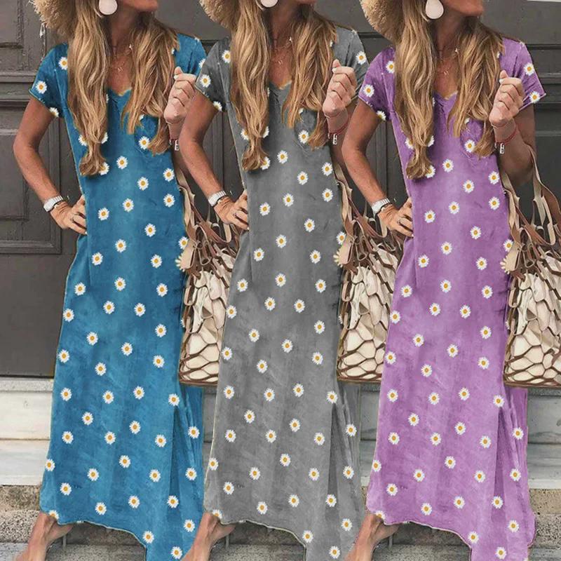 2025 Summer Daisy Print V-Neck Short Sleeve Casual Long Beach Dress, Sizes S-5XL XL жовтий
2025 Summer Daisy Print V-Neck Short Sleeve Casual Long Beach Dress, Sizes S-5XL XL жовтий