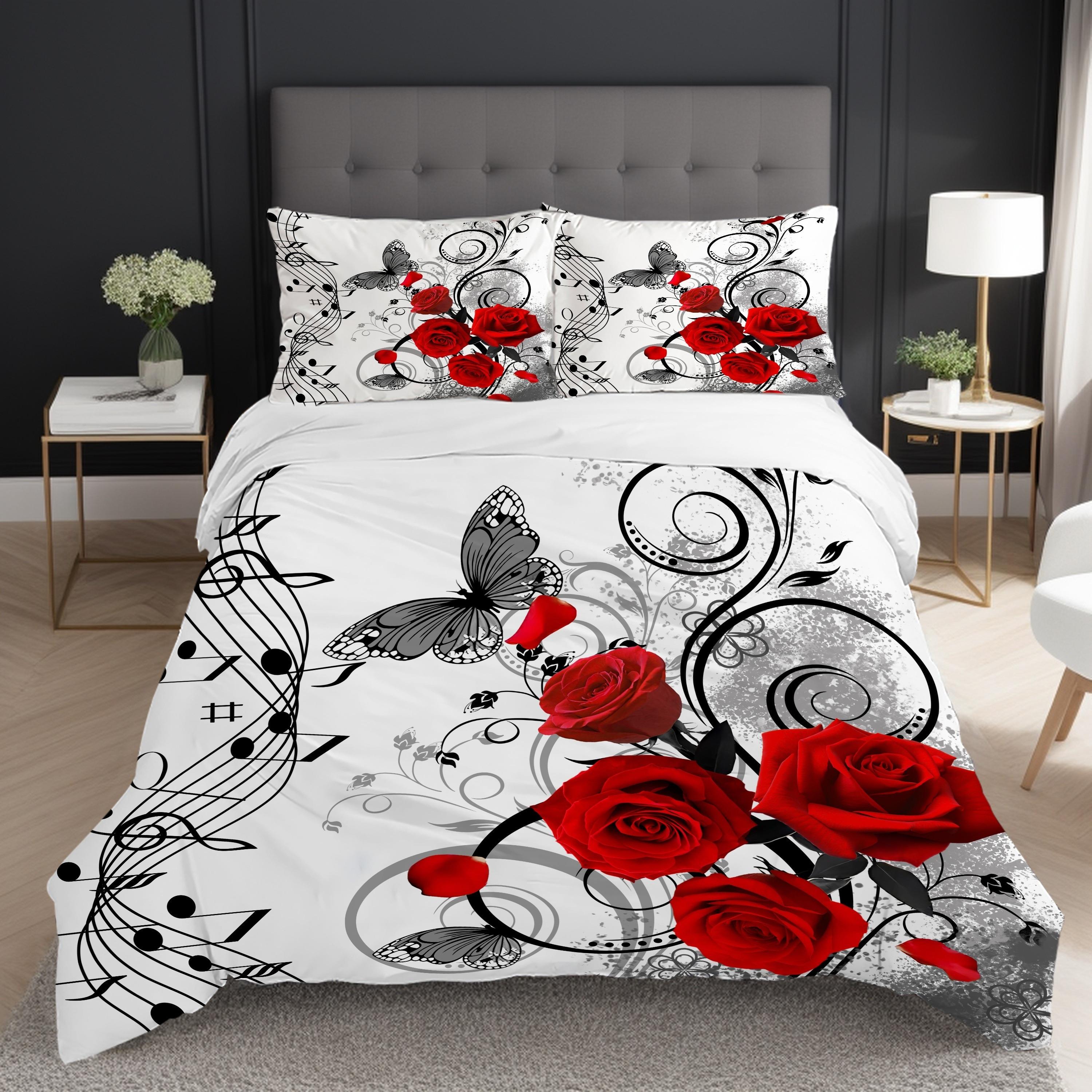 Red Roses Bedding Set Printed Duvet Cover With pillowcase Valentine s Suitable for Adults Home 135x200cm
Red Roses Bedding Set Printed Duvet Cover With pillowcase Valentine s Suitable for Adults Home 135x200cm