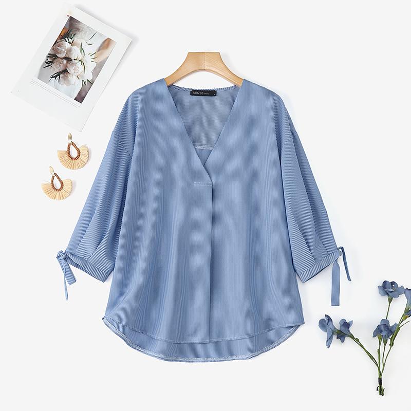 ZANZEA Женская повседневная свободная блузка с V-образным вырезом, рукавами 3/4 и клетчатым принтом, асимметричного кроя 2XL синий
ZANZEA Женская повседневная свободная блузка с V-образным вырезом, рукавами 3/4 и клетчатым принтом, асимметричного кроя 2XL синий