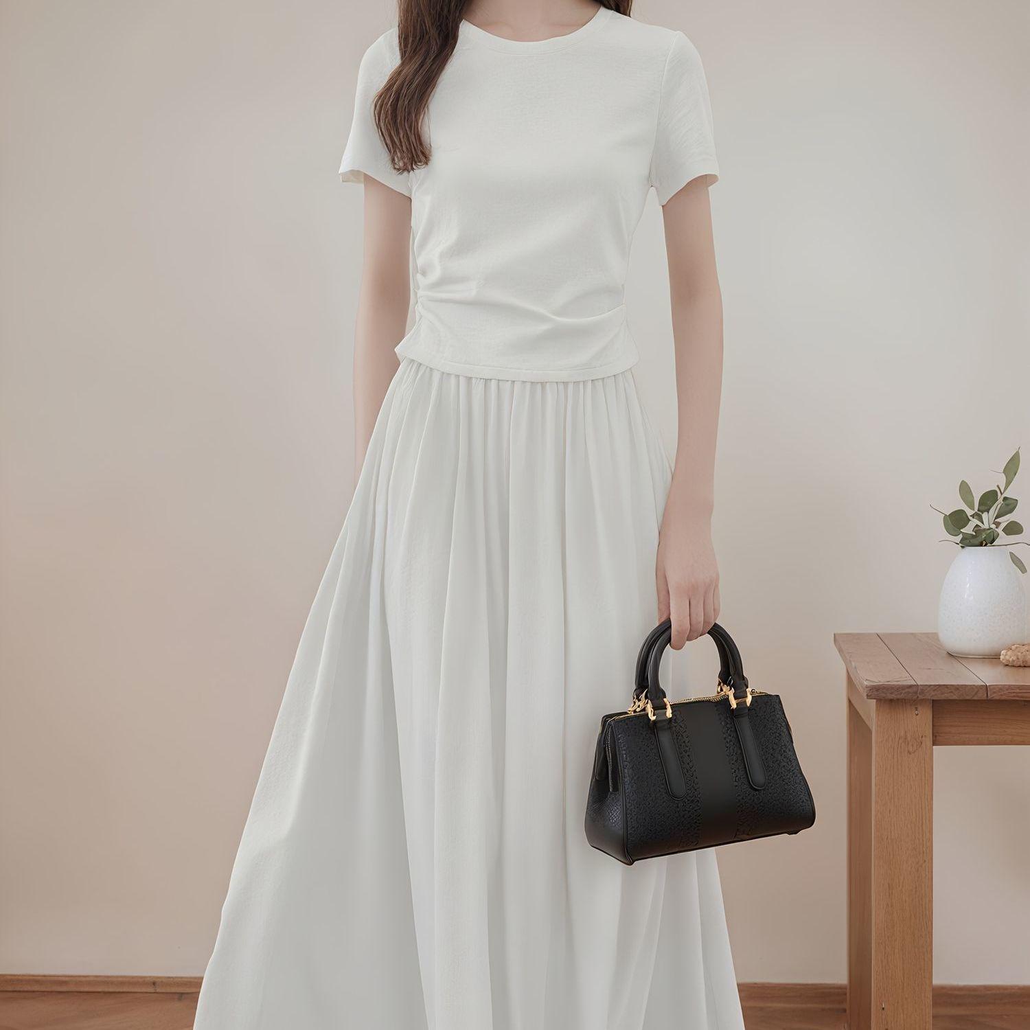 Elegant Pleated Skirt & Top Set: Drapey, Slimming, Stylish, Perfect for Gentle Commutes S 45-50kg белый
Elegant Pleated Skirt & Top Set: Drapey, Slimming, Stylish, Perfect for Gentle Commutes S 45-50kg белый