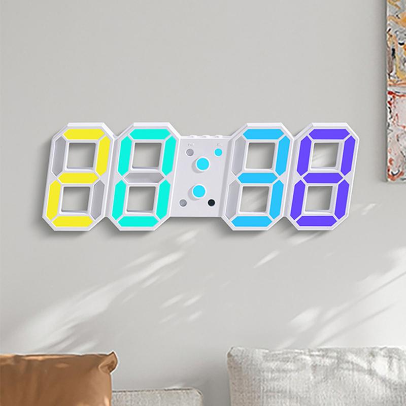 3D цифровые настенные часы RGB освещение современный ночник электронные часы яркость регулируемая для кухни гостиной
3D цифровые настенные часы RGB освещение современный ночник электронные часы яркость регулируемая для кухни гостиной