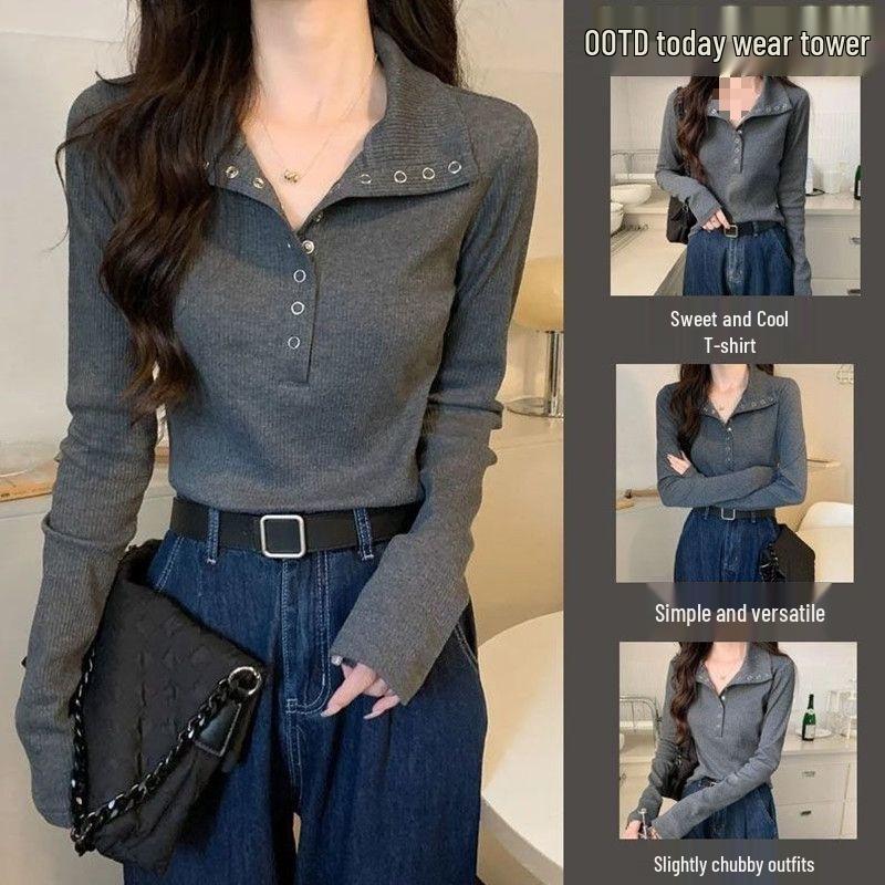 Korean Style Slim Long-Sleeve Knit T-Shirt for Women - Trendy Fall & Winter Layering Top XL 120-130 jin
Korean Style Slim Long-Sleeve Knit T-Shirt for Women - Trendy Fall & Winter Layering Top XL 120-130 jin