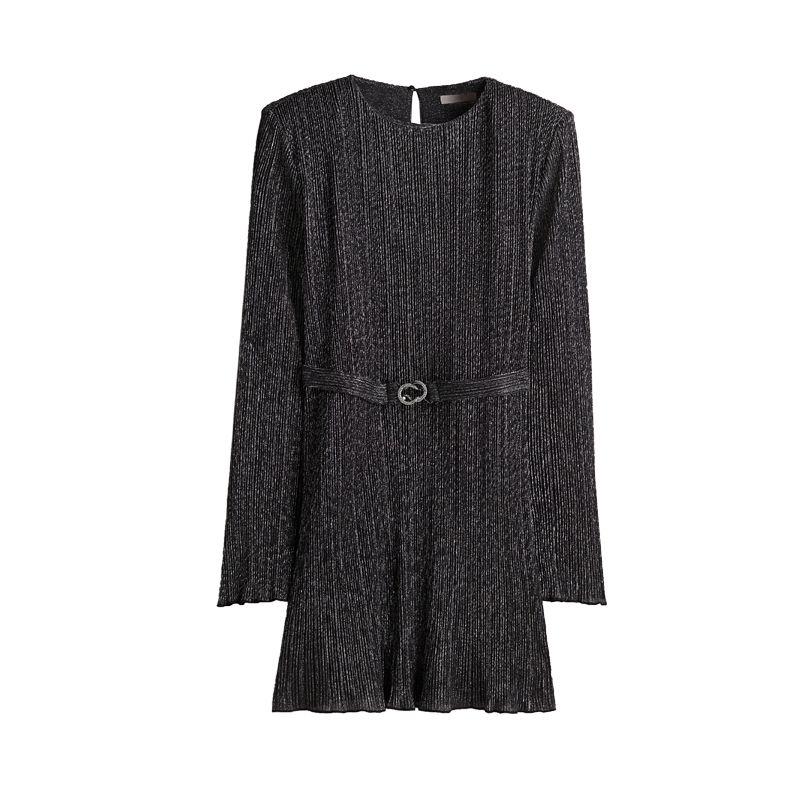 Spring New Arrival Women s Clothing Fashion Style round Neck with Belt Casual Padded Shoulder Ruched Dress 1245453 Black L
Spring New Arrival Women s Clothing Fashion Style round Neck with Belt Casual Padded Shoulder Ruched Dress 1245453 Black L