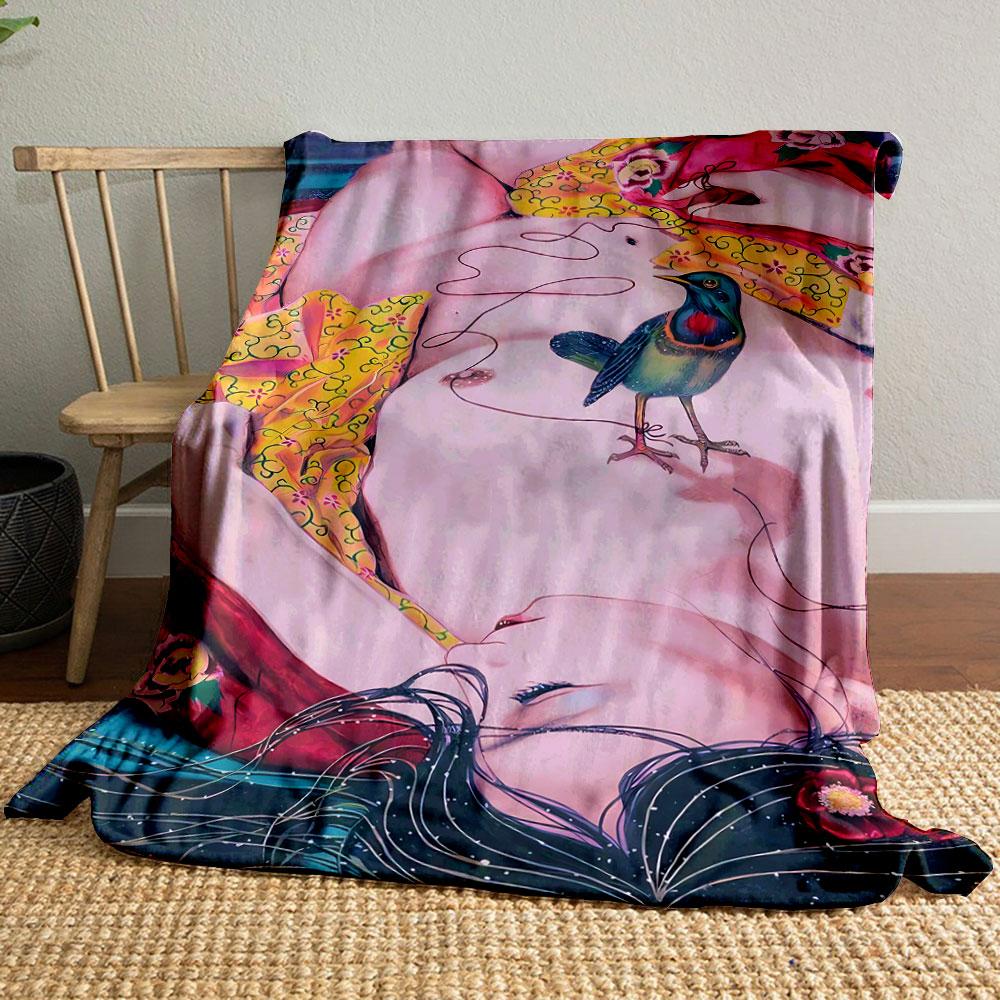 Woman Bird Thread Print Blanket bedroom Blanket for Livingroom Couch lunch break Soft throw for Friend s festival Gift 80cm x 120cm
Woman Bird Thread Print Blanket bedroom Blanket for Livingroom Couch lunch break Soft throw for Friend s festival Gift 80cm x 120cm