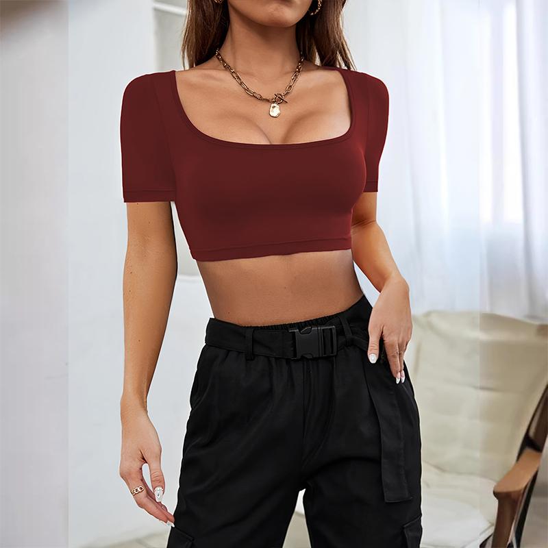 Женская спортивная футболка с короткими рукавами, однотонный топ XL красный
Женская спортивная футболка с короткими рукавами, однотонный топ XL красный