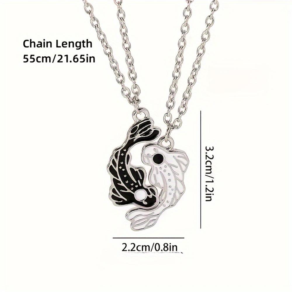 Black White Tai Chi Bagua Fish Necklace Yin-yang Splicing Pendant Simple Charm Couple Jewelry Personality Niche Design 50cm срібний
Black White Tai Chi Bagua Fish Necklace Yin-yang Splicing Pendant Simple Charm Couple Jewelry Personality Niche Design 50cm срібний
