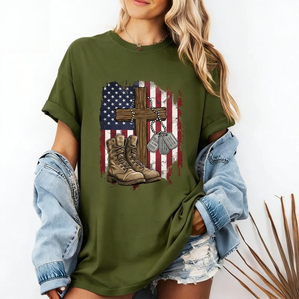Veteran Memorial T-Shirt American Flag Military Boots Tee Veteran Gift Clothing Vintage Style Independence Day Unisex Women Tops 4XL
Veteran Memorial T-Shirt American Flag Military Boots Tee Veteran Gift Clothing Vintage Style Independence Day Unisex Women Tops 4XL