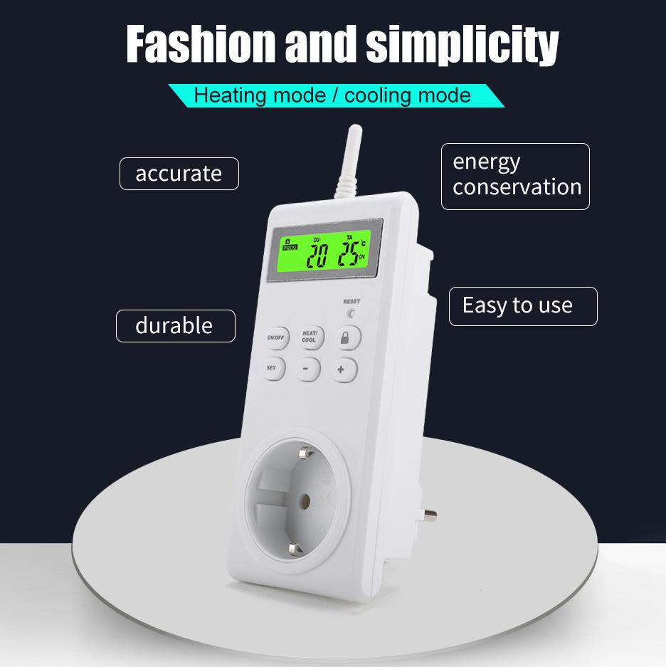 TS-3000 Thermoregulator Wireless Temperature Controller Thermostat Switch Timer Socket with Backlit EU Plug
TS-3000 Thermoregulator Wireless Temperature Controller Thermostat Switch Timer Socket with Backlit EU Plug