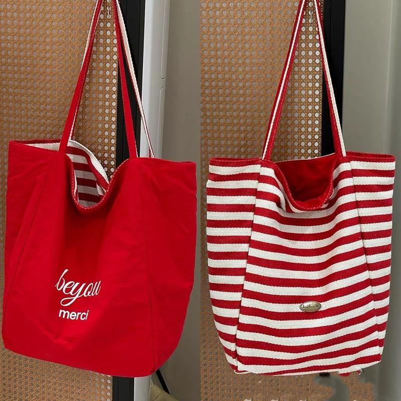 FH Large Capacity Tote Bag Shopping Bag Striped Canvas Bag Ins Casual Shoulder Bag Double-sided красный
FH Large Capacity Tote Bag Shopping Bag Striped Canvas Bag Ins Casual Shoulder Bag Double-sided красный