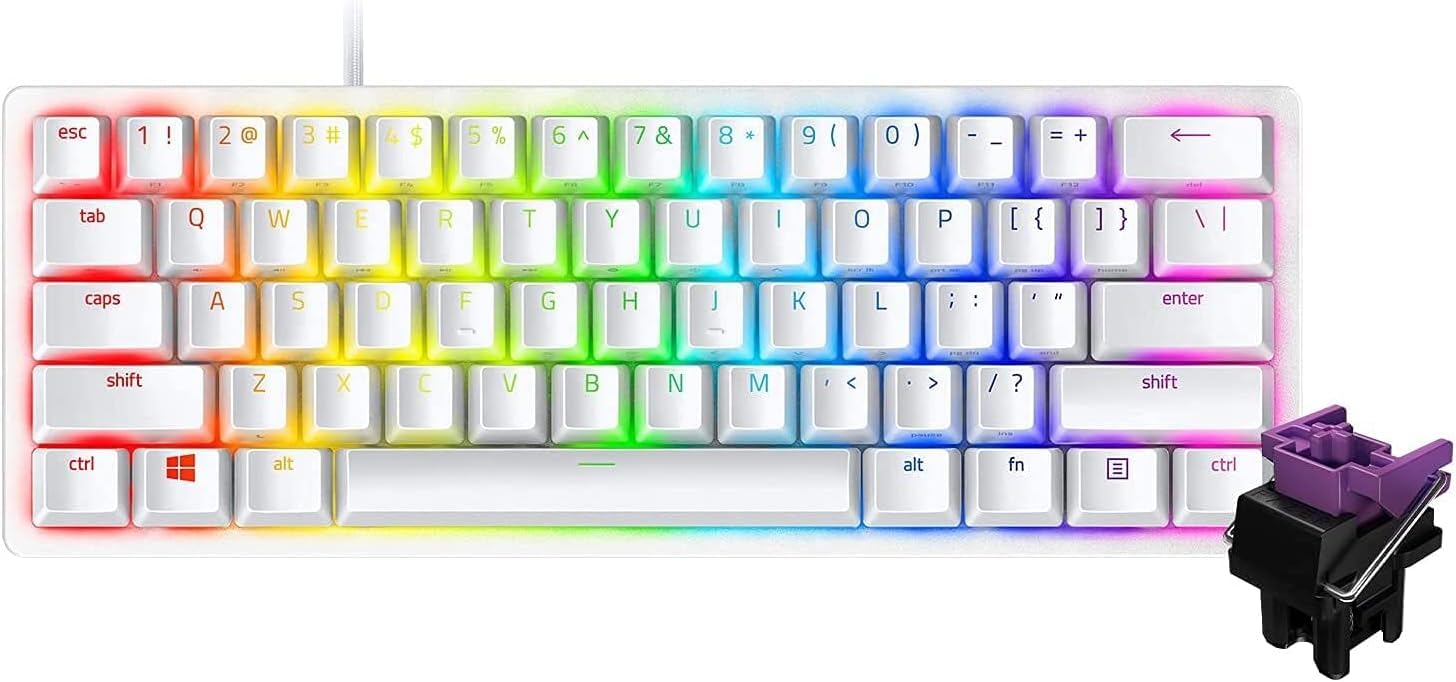 Huntsman Mini Compact Gaming Mercury White English US Clicky Optical Clicky Chroma Keyboard, - Layout, 60% Layout, Switches, Ultra-Fast 1.5mm
Huntsman Mini Compact Gaming Mercury White English US Clicky Optical Clicky Chroma Keyboard, - Layout, 60% Layout, Switches, Ultra-Fast 1.5mm