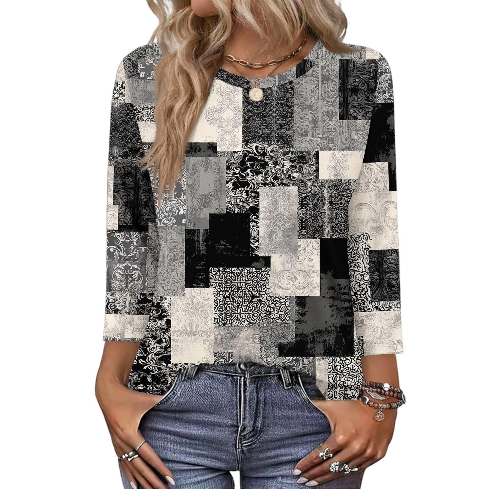 343/4 Sleeve Shirts For Women Cute Print Graphic Tees Blouses Casual Plus Size Basic Tops Pullover M
343/4 Sleeve Shirts For Women Cute Print Graphic Tees Blouses Casual Plus Size Basic Tops Pullover M