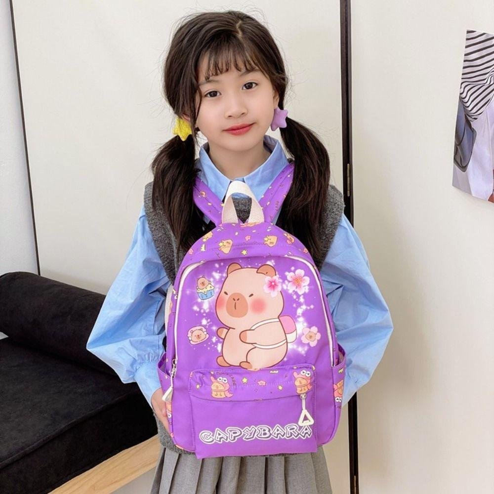 Nylon Kids Schoolbag Ultra-light Cartoon Animal Book Bag Children Capybara Backpack Students рожевий
Nylon Kids Schoolbag Ultra-light Cartoon Animal Book Bag Children Capybara Backpack Students рожевий