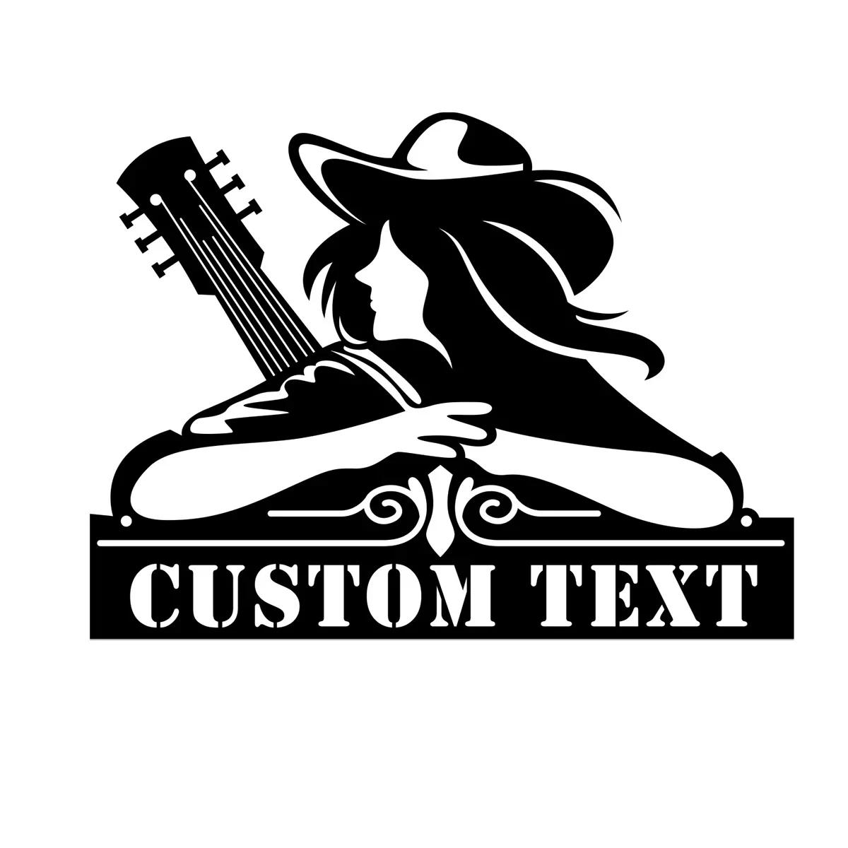 Metal Wall Art Cowgirl Guitar Player Personalized Name Sign Western Home Decor Gift for Kids Room
Metal Wall Art Cowgirl Guitar Player Personalized Name Sign Western Home Decor Gift for Kids Room