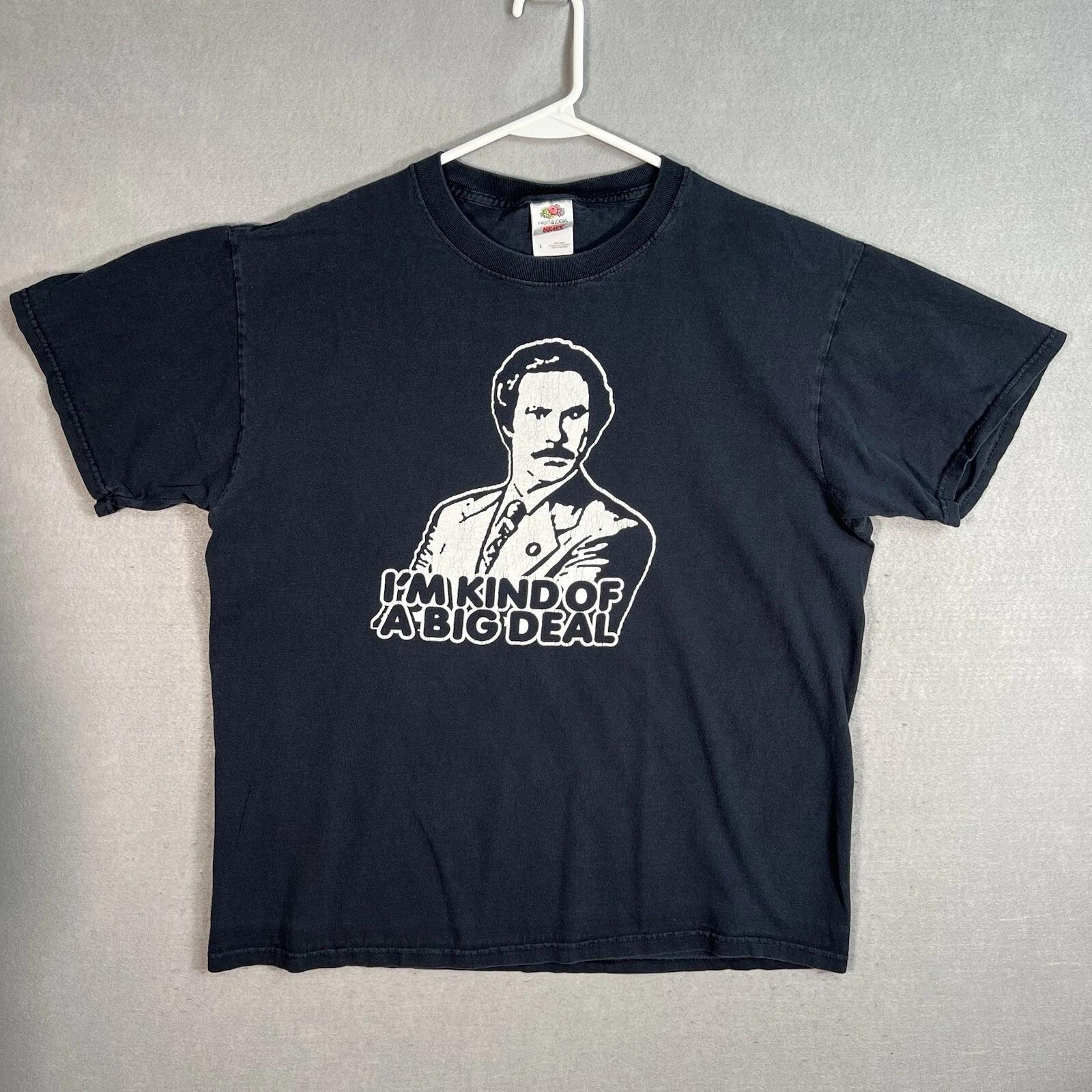 Anchorman Ron Burgundy I m Kind Of A Big Deal T Shirt Adult Large Black Mens M
Anchorman Ron Burgundy I m Kind Of A Big Deal T Shirt Adult Large Black Mens M