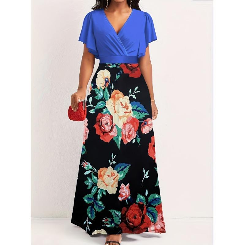 Элегантное платье больших размеров, женское вечернее платье макси с цветными блоками и цветочным принтом на шее и оборками XXXXXL синий
Элегантное платье больших размеров, женское вечернее платье макси с цветными блоками и цветочным принтом на шее и оборками XXXXXL синий