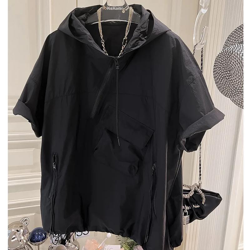 Women s Summer Hoodies Clothing Short Sleeve Hooded Half Zipper Y2k Tops Streetwear Casual Fashion Korean Sweatshirt Ropa Mujer M чорний
Women s Summer Hoodies Clothing Short Sleeve Hooded Half Zipper Y2k Tops Streetwear Casual Fashion Korean Sweatshirt Ropa Mujer M чорний