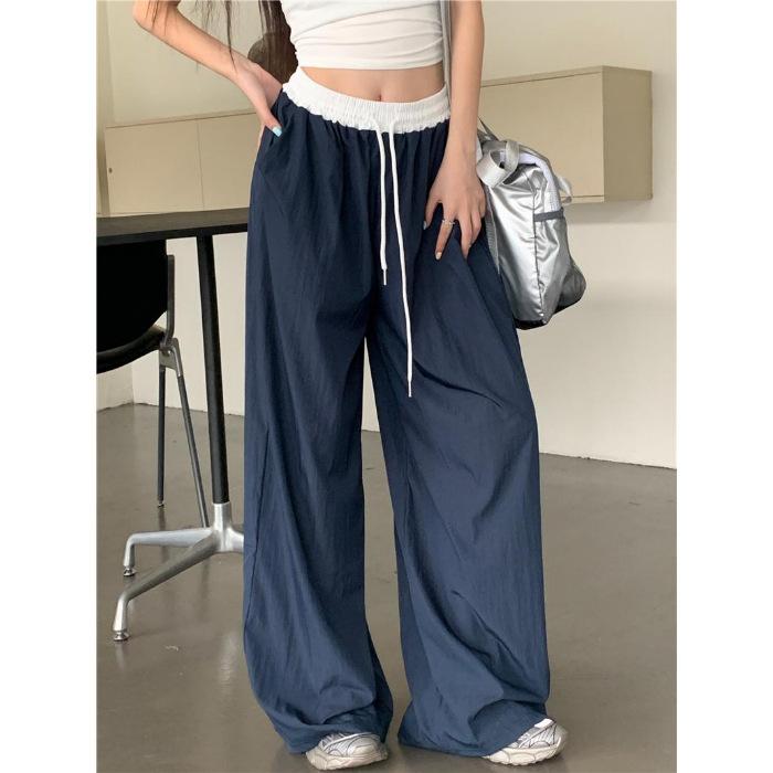 Цветоблокирующие брюки кэжуал с эластичной талией, свободные широкие брюки, женские летние текстурные драпированные прямые брюки для швабры, сто трендов S тёмно-синий
Цветоблокирующие брюки кэжуал с эластичной талией, свободные широкие брюки, женские летние текстурные драпированные прямые брюки для швабры, сто трендов S тёмно-синий