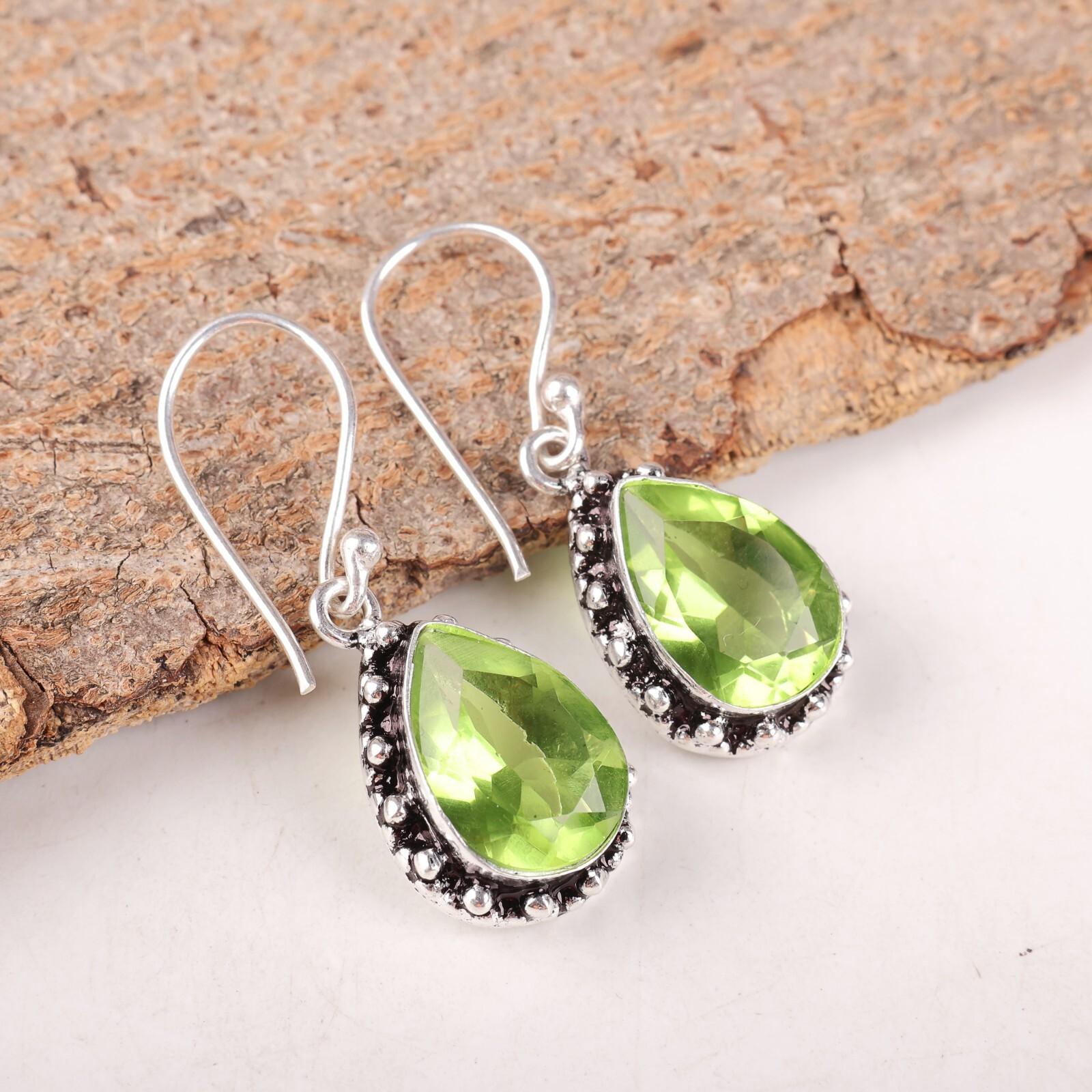 Natural Peridot Gemstone 925 Sterling Silver Handcrafted Earrings 1.41 For Gift EE-97-3
Natural Peridot Gemstone 925 Sterling Silver Handcrafted Earrings 1.41 For Gift EE-97-3