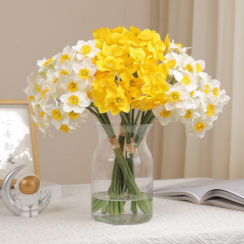 6pcs Artificial Narcissus Flower Bouquet Home Garden Room Desktop Fake Flower Decoration Wedding Festival Party Daffodil Decor
6pcs Artificial Narcissus Flower Bouquet Home Garden Room Desktop Fake Flower Decoration Wedding Festival Party Daffodil Decor