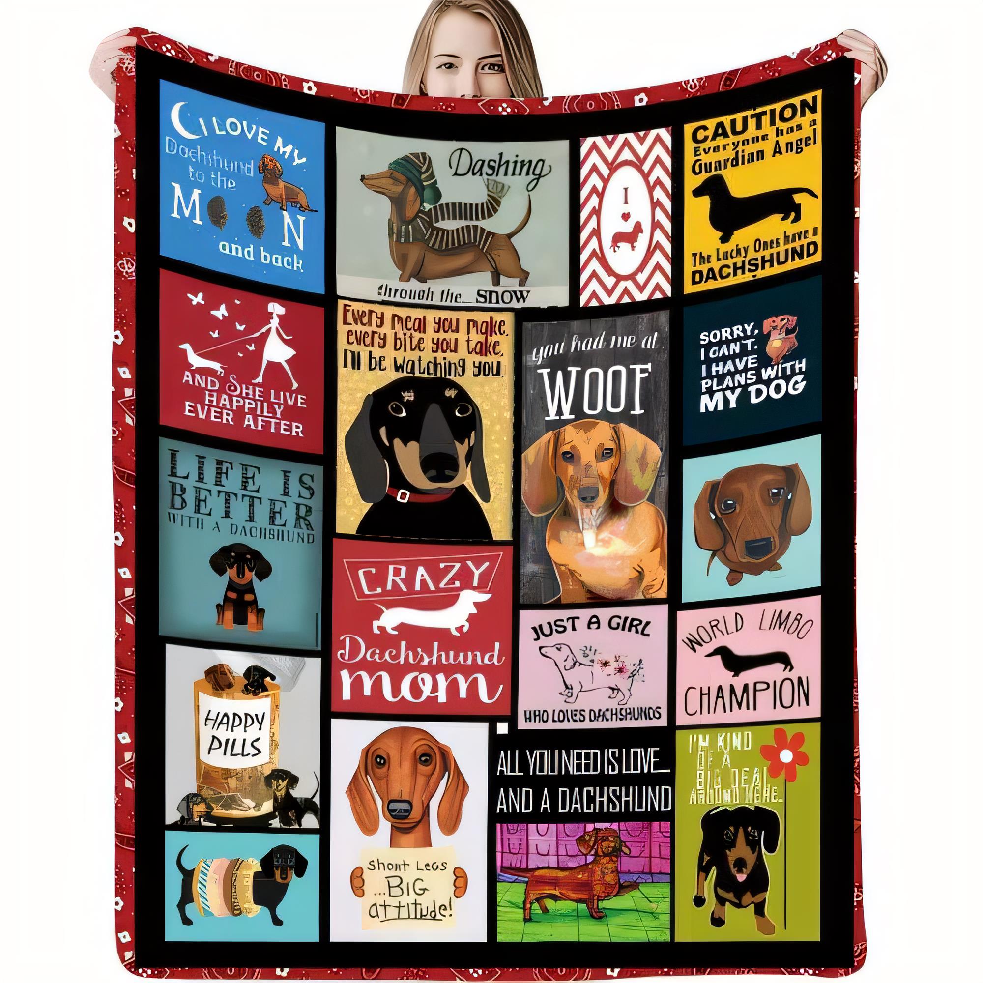 Dachshund Patchwork Blanket Cute Colorful Throw with Humorous Quotes Great Gift for Dog Lovers Cozy Soft Warm Blanket for Home S 75cmx90cm
Dachshund Patchwork Blanket Cute Colorful Throw with Humorous Quotes Great Gift for Dog Lovers Cozy Soft Warm Blanket for Home S 75cmx90cm