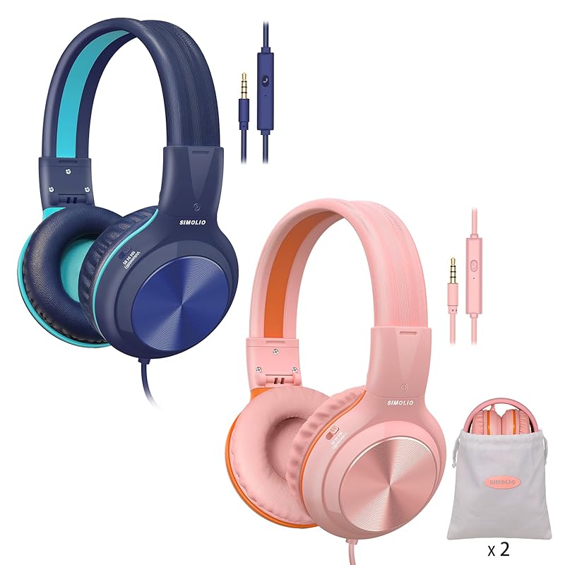 SIMOLIO wired headphones with microphone 85dB 94dB 104dB With volume limit foldable lightweight headset with shared port adjustable headband With
SIMOLIO wired headphones with microphone 85dB 94dB 104dB With volume limit foldable lightweight headset with shared port adjustable headband With