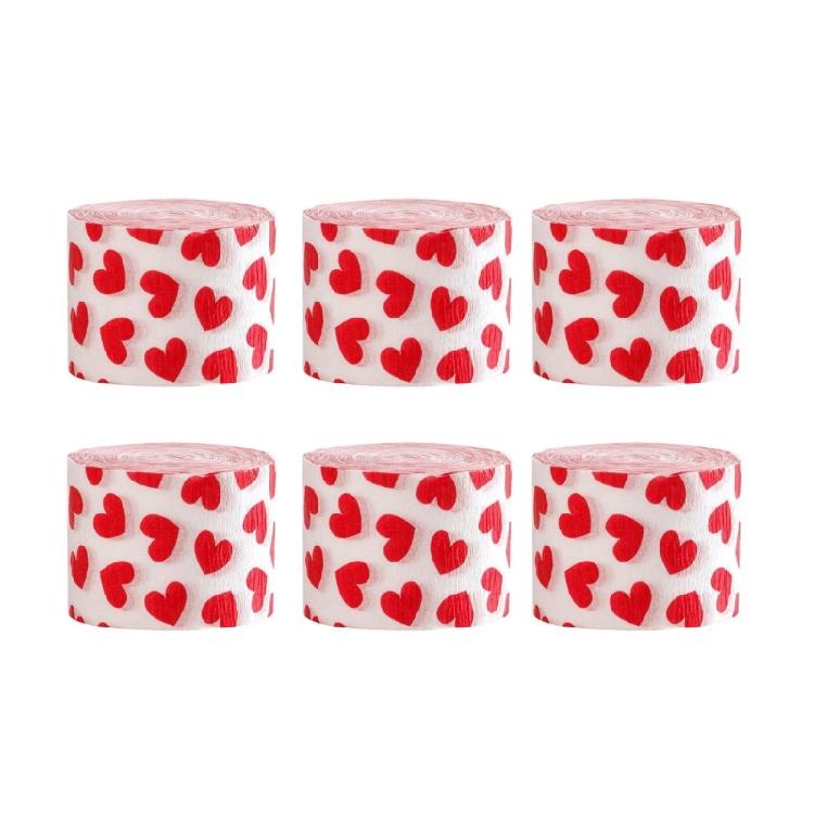 6pcs Heart Pattern Crepe Paper Rolls for Party Decorations Handmade Love Theme Streamers Gift Wrapping Supplies 1
6pcs Heart Pattern Crepe Paper Rolls for Party Decorations Handmade Love Theme Streamers Gift Wrapping Supplies 1