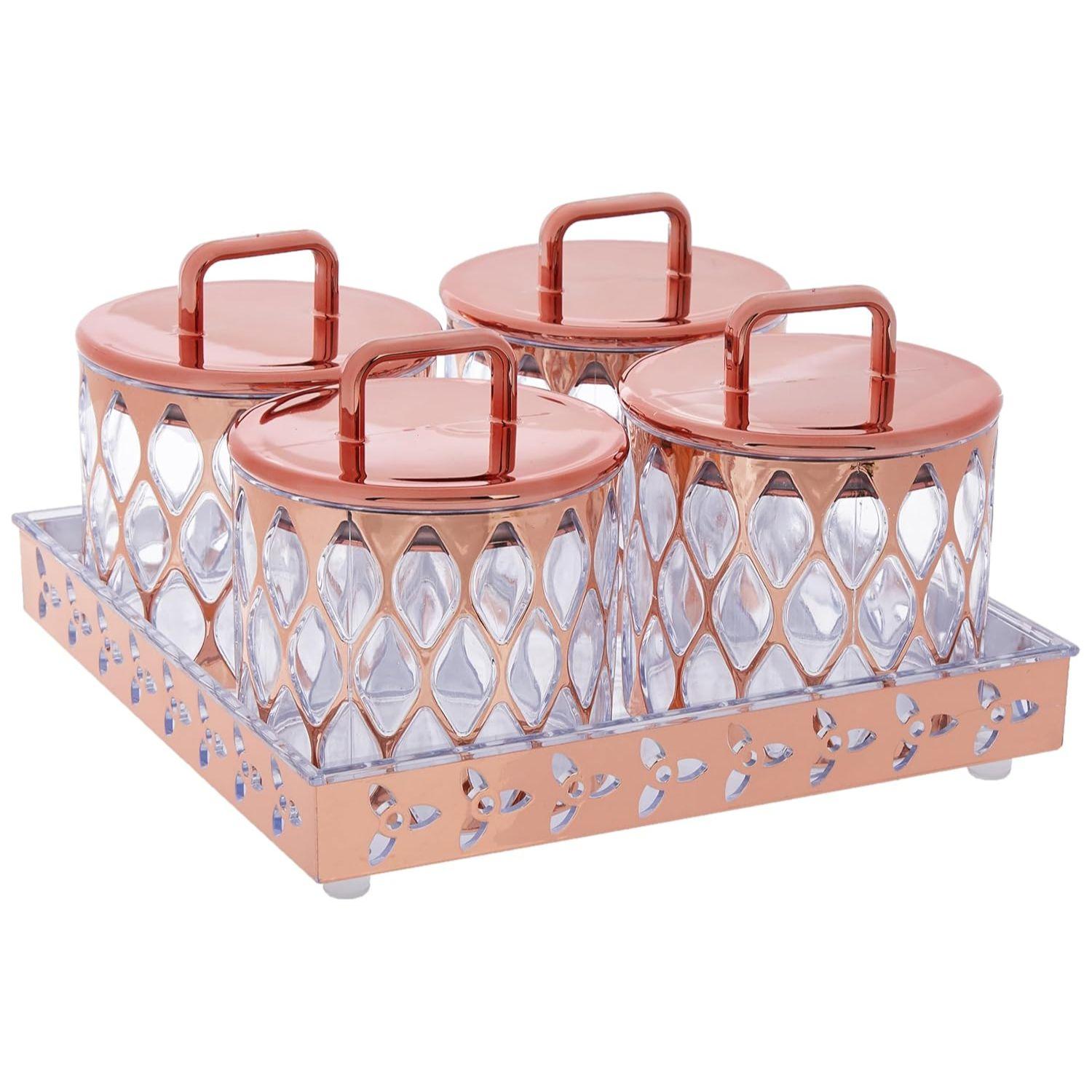 Герметичный набор контейнеров для сухофруктов с подносом|Пластиковое хранилище для сухих продуктов|500 мл, набор из 4 штук (Розовое золото)
Герметичный набор контейнеров для сухофруктов с подносом|Пластиковое хранилище для сухих продуктов|500 мл, набор из 4 штук (Розовое золото)