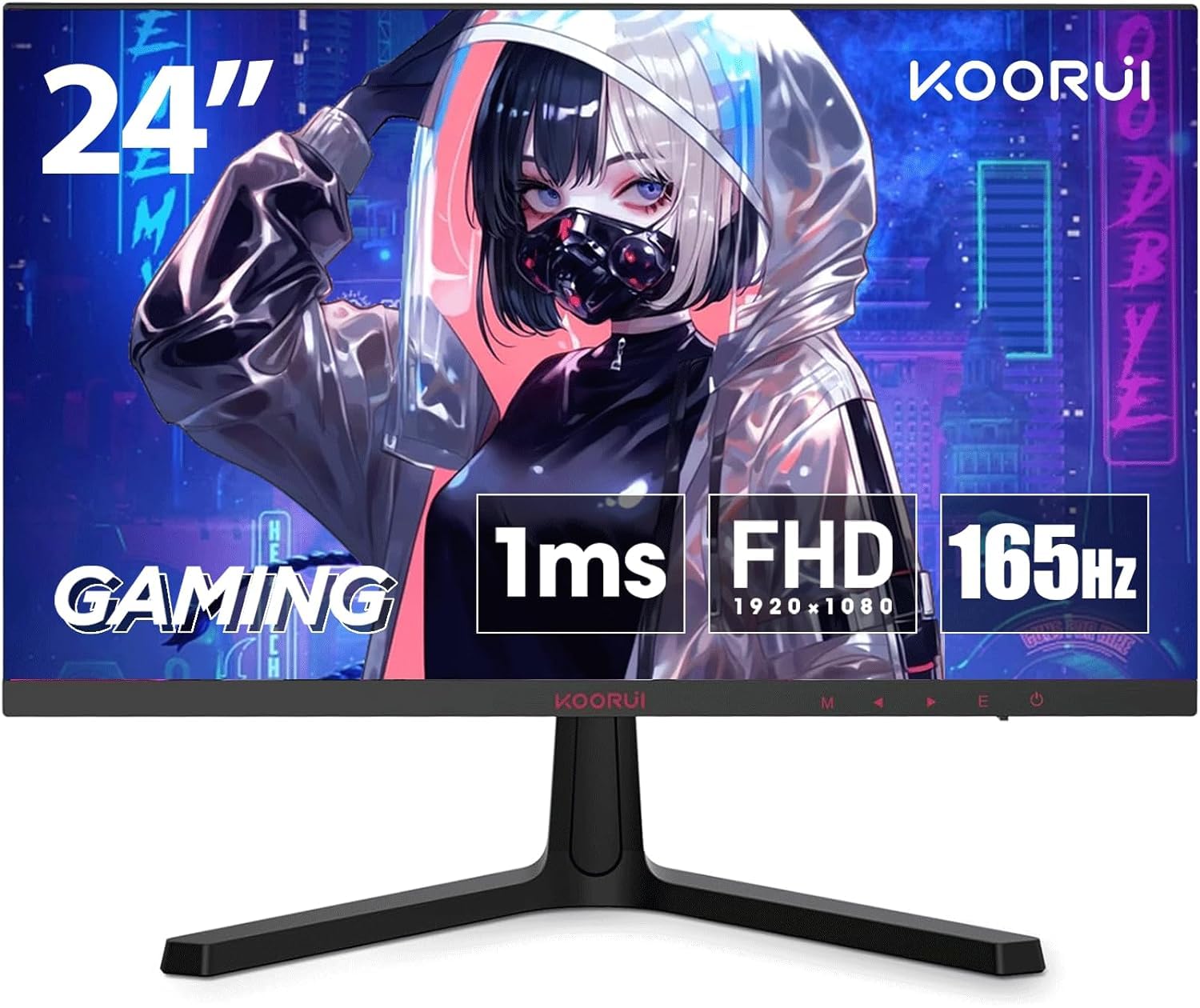 KOORUI Gaming Monitor 24 Inch Full HD VA Anti-Glare 1ms 165Hz FPS, DCI-P3 for RTS, AdaptiveSync Compatible, Tilt Adjustment, HDMI X2, DP, VESA, Blue
KOORUI Gaming Monitor 24 Inch Full HD VA Anti-Glare 1ms 165Hz FPS, DCI-P3 for RTS, AdaptiveSync Compatible, Tilt Adjustment, HDMI X2, DP, VESA, Blue
