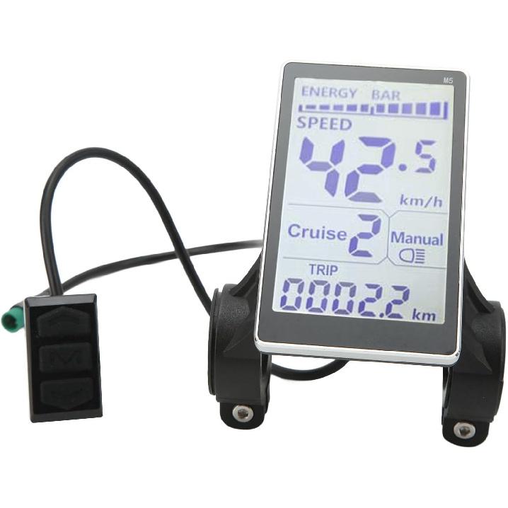 Topyond Ebike LCD Display, Universal Electric Bike LCD Meter - M5 LCD Panel Screen for 24V 36V 48V 60V E Scooters, Speedometer Fits 31.8mm and 22.2mm
Topyond Ebike LCD Display, Universal Electric Bike LCD Meter - M5 LCD Panel Screen for 24V 36V 48V 60V E Scooters, Speedometer Fits 31.8mm and 22.2mm