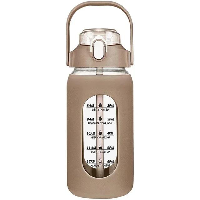 1000ML Glass Water Bottles with Straw, Glass Bottle with Silicone Sleeve and Time Marker, for Gym Camping Home Office 32oz 9.4x9.4x25cm коричневий
1000ML Glass Water Bottles with Straw, Glass Bottle with Silicone Sleeve and Time Marker, for Gym Camping Home Office 32oz 9.4x9.4x25cm коричневий
