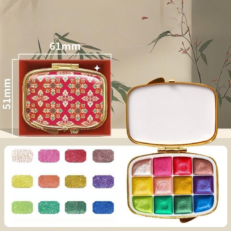 12 Color Dynasty Series Pearlescent Mini Watercolor Pigment Portable Set High Value Art Painting Graffiti Solid Water Color 12 color set
12 Color Dynasty Series Pearlescent Mini Watercolor Pigment Portable Set High Value Art Painting Graffiti Solid Water Color 12 color set