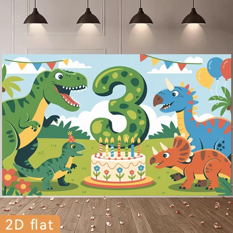 2D 3rd Birthday Celebration Background, Dinosaur & Cake Decor 47.2x31.5inch/120*80cm
2D 3rd Birthday Celebration Background, Dinosaur & Cake Decor 47.2x31.5inch/120*80cm