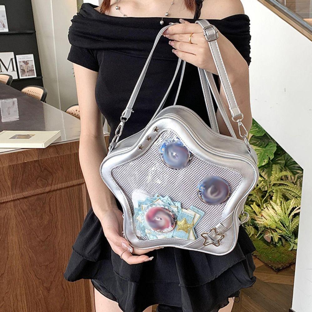 Zipper Bag Transparent Pocket Silver Fashion Backpacks Multifunction Star Ita Bag Travel срібний
Zipper Bag Transparent Pocket Silver Fashion Backpacks Multifunction Star Ita Bag Travel срібний