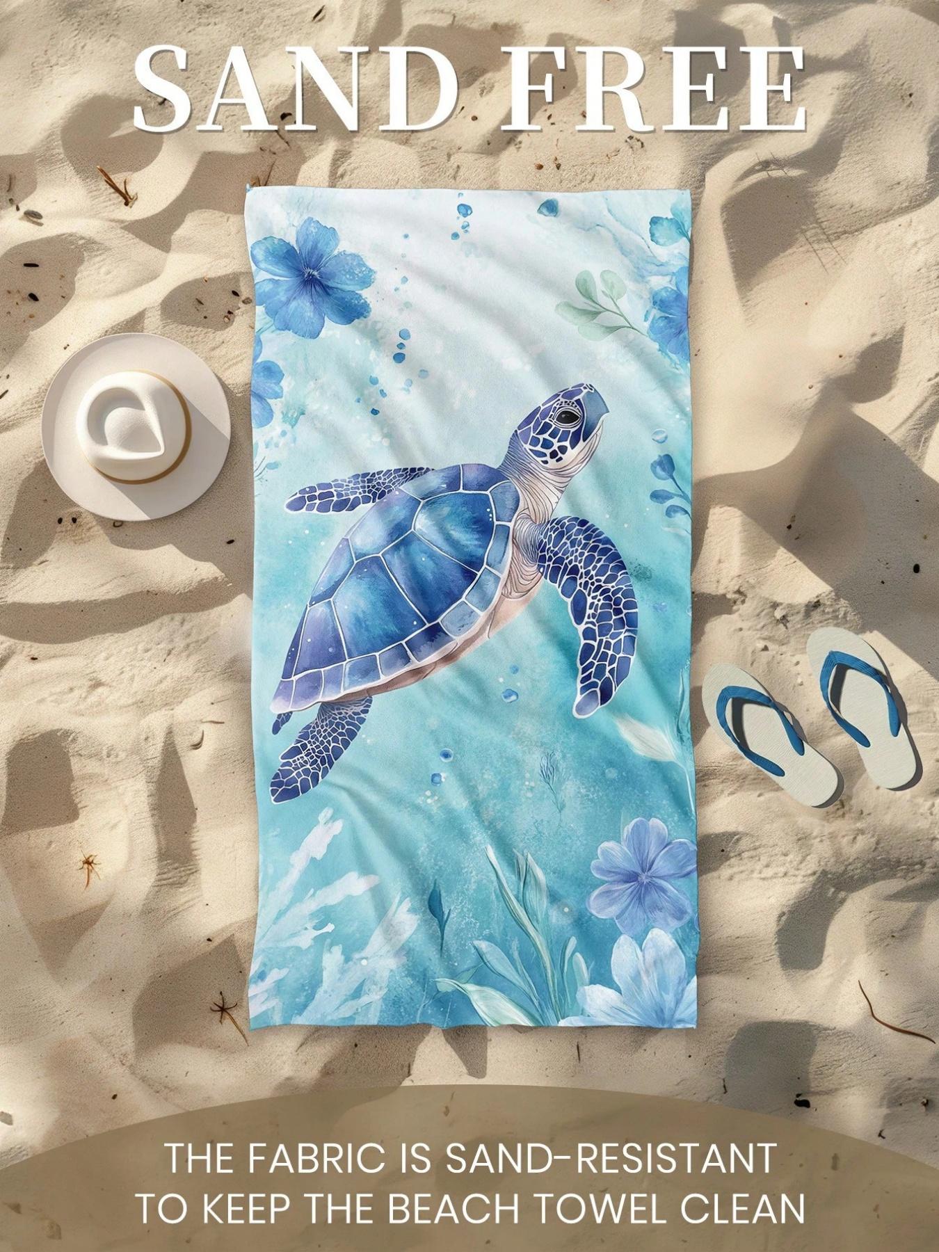 1pc Sea Turtle Beach Towel,Absorbent Towel,Lightweight And Portable,Wind And Sun Protection,Sand-Proof For Summer Travel W30*H60(CM)
1pc Sea Turtle Beach Towel,Absorbent Towel,Lightweight And Portable,Wind And Sun Protection,Sand-Proof For Summer Travel W30*H60(CM)
