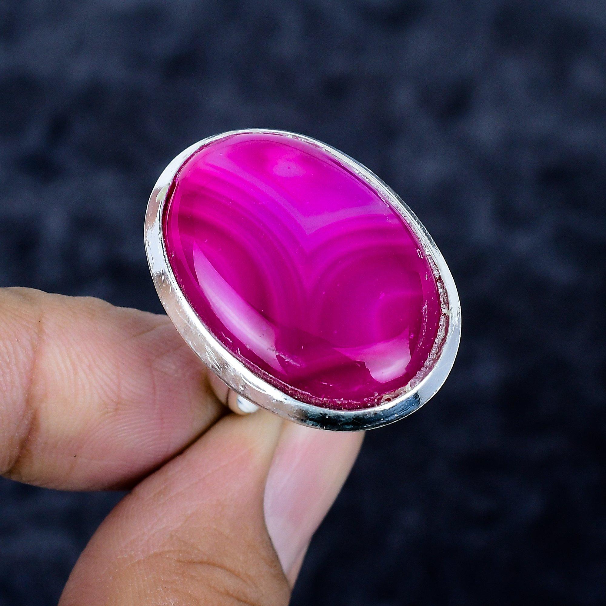 Pink Lace Agate Gemstone Handmade 925 Sterling Silver Jewelry Ring Size 7.5 MM-3462
Pink Lace Agate Gemstone Handmade 925 Sterling Silver Jewelry Ring Size 7.5 MM-3462