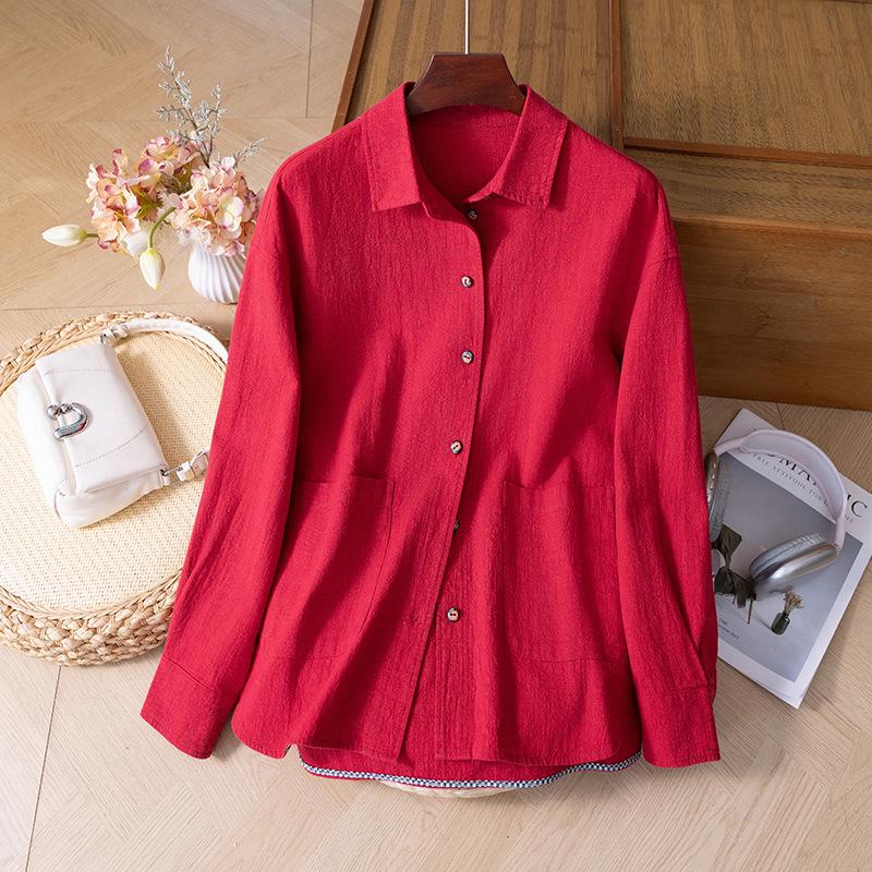 2026 Hemp Shirt: Literary, Versatile, Loose Fit, Age-Defying, Slimming M 110-130 jin червоний
2026 Hemp Shirt: Literary, Versatile, Loose Fit, Age-Defying, Slimming M 110-130 jin червоний