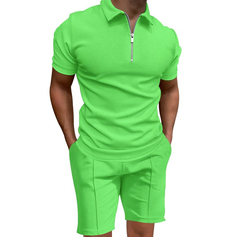 Summer Men s Polo Shirt Set Solid Color Waffle Short Sleeve Slim Lapel T-shirt Casual Men s Set S зелений
Summer Men s Polo Shirt Set Solid Color Waffle Short Sleeve Slim Lapel T-shirt Casual Men s Set S зелений